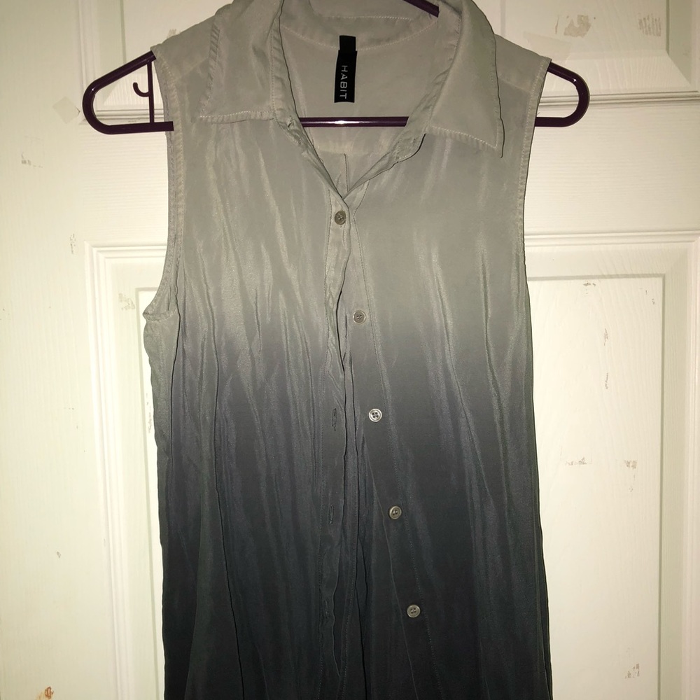 Tie Dye Blue Button Down Blouse